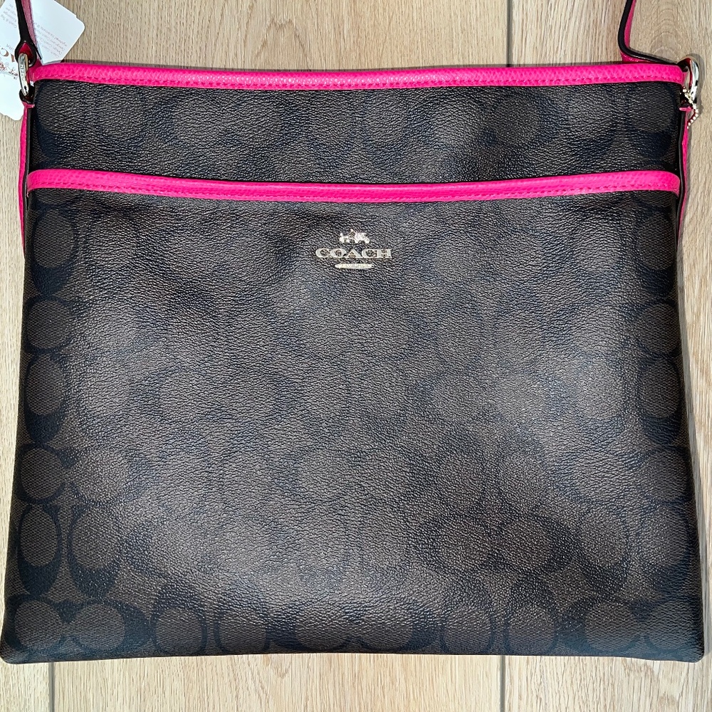 NWT - Authentic Coach Signature File Crossbody Bag - Picture 2 of 15